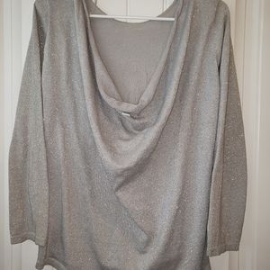 ONE7SIX  Metallic Gray blouse large